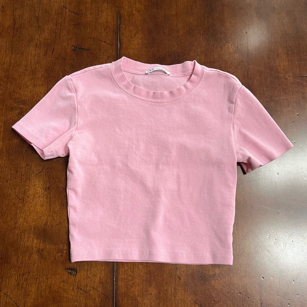 ZARA PINK BABY TEE- Size S, Worn Once